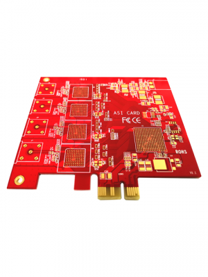 8 Layers Red solder-mask ENIG pcb with Hard gold fingers